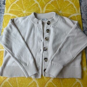 Madewell Cream Button-Up Cardigan